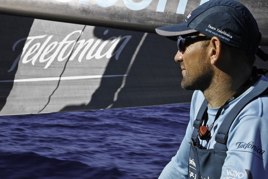 Xabi Fernandez onboard Team Telefonica during leg 1 of the Volvo Ocean Race 2011-12, © Diego Fructuoso /Team Telefónica/Volvo Ocean Race http://www.volvooceanrace.com